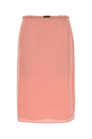 Розовая шелковая юбка GG GUCCI (846275ZATF9) Розовая шелковая юбка GG GUCCI (846275ZATF9)
