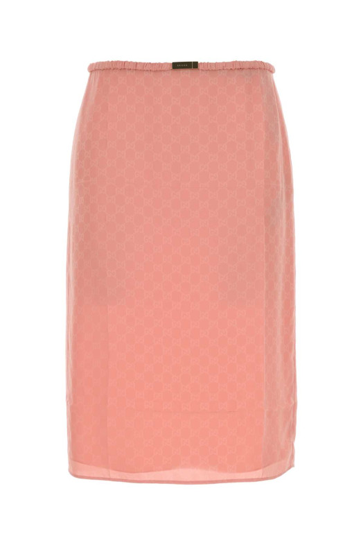 Розовая шелковая юбка GG GUCCI (846275ZATF9) Розовая шелковая юбка GG GUCCI (846275ZATF9)