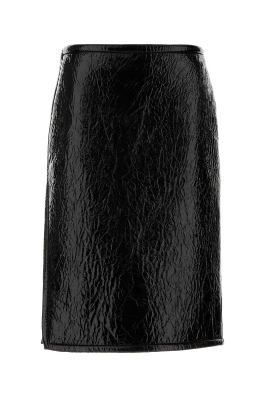 Черная кожаная юбка Black GUCCI (850085XNA8X)