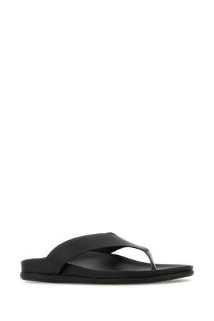 Black leather Charys thong slippers ANCIENT GREEK (CHARYSFOOTBED) Black leather Charys thong slippers ANCIENT GREEK (CHARYSFOOTBED)