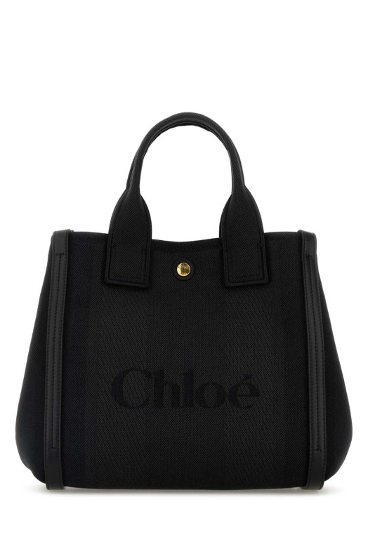 Черная холщовая небольшая сумка для покупок Chloé Carry CHLOE (CHC25SS911O65) CHLOÉ Черная холщовая небольшая сумка для покупок Chloé Carry CHLOE (CHC25SS911O65) CHLOÉ