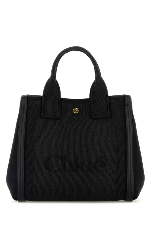 Черная холщовая небольшая сумка для покупок Chloé Carry CHLOE (CHC25SS911O65) CHLOÉ Черная холщовая небольшая сумка для покупок Chloé Carry CHLOE (CHC25SS911O65) CHLOÉ