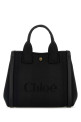 Черная холщовая небольшая сумка для покупок Chloé Carry CHLOE (CHC25SS911O65) CHLOÉ Черная холщовая небольшая сумка для покупок Chloé Carry CHLOE (CHC25SS911O65) CHLOÉ