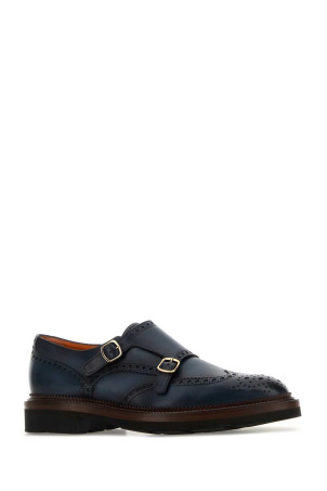 Кожаные ботинки с шнурками темно-синего цвета SANTONI (MCCO19160JL4GNTG) Кожаные ботинки с шнурками темно-синего цвета SANTONI (MCCO19160JL4GNTG)