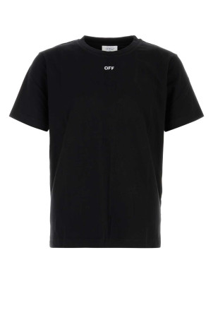 Black cotton t-shirt OFF WHITE (OMAA027F25JER005) Black cotton t-shirt OFF WHITE (OMAA027F25JER005)