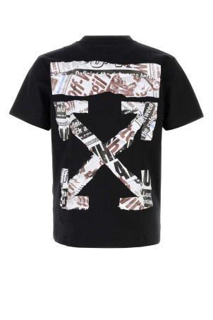 Black cotton t-shirt OFF WHITE (OMAA027F25JER005) Black cotton t-shirt OFF WHITE (OMAA027F25JER005)