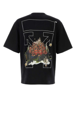 Black cotton t-shirt OFF WHITE (OMAA120F25JER005)