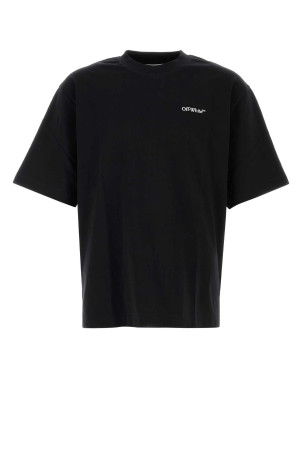 Black cotton t-shirt OFF WHITE (OMAA120F25JER013) Black cotton t-shirt OFF WHITE (OMAA120F25JER013)