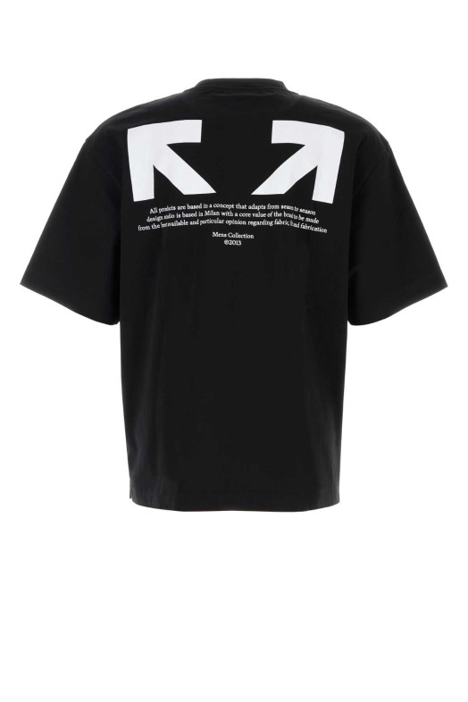 Black cotton t-shirt OFF WHITE (OMAA120F25JER013) Black cotton t-shirt OFF WHITE (OMAA120F25JER013)