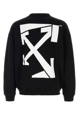 Black cotton oversize sweatshirt OFF WHITE (OMBA054F25FLE005) Black cotton oversize sweatshirt OFF WHITE (OMBA054F25FLE005)
