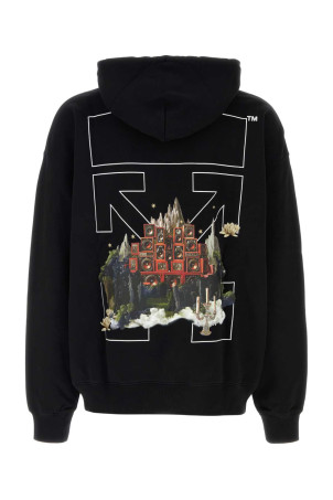 Black cotton sweatshirt OFF WHITE (OMBB085F25FLE008)