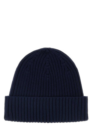 Navy blue cotton beanie hat MAISON KITSUNE (PM06111KT1140) Navy blue cotton beanie hat MAISON KITSUNE (PM06111KT1140)