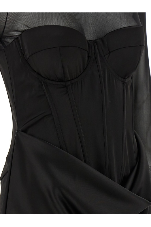 'Satin Corset Mini' dress Black 'Satin Corset Mini' dress Black