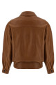 Кожаная бомбер-куртка коричневого цвета SAINT LAURENT 842948YCSK22080