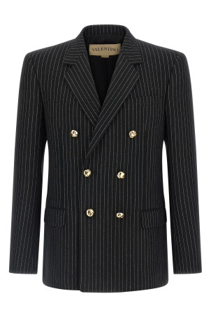 Valentino Garavani 'Valentino' блейзер Чорно-сірий V0CEJ25B410NI