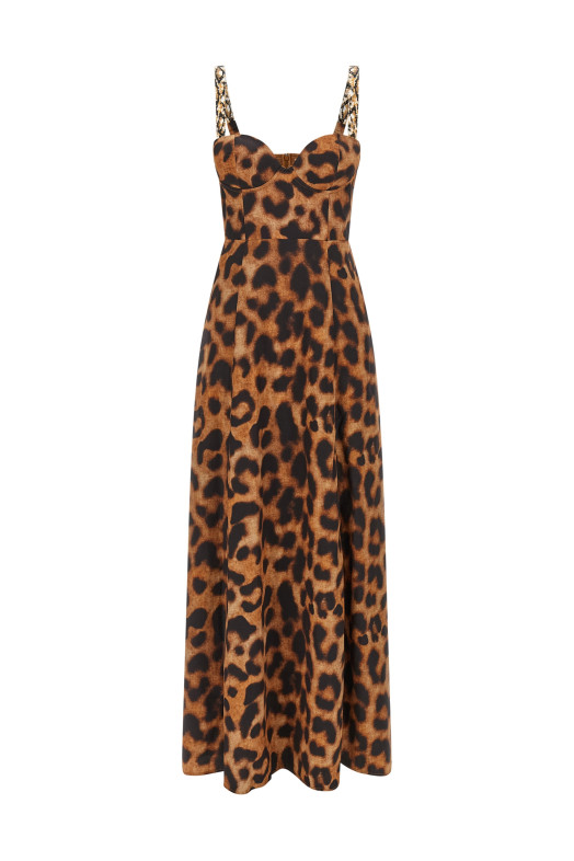 Animal print dress Brown