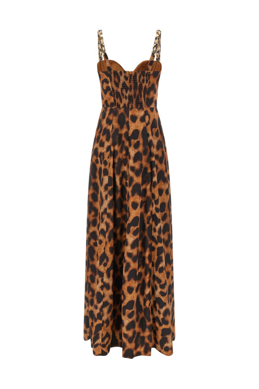 Animal print dress Brown