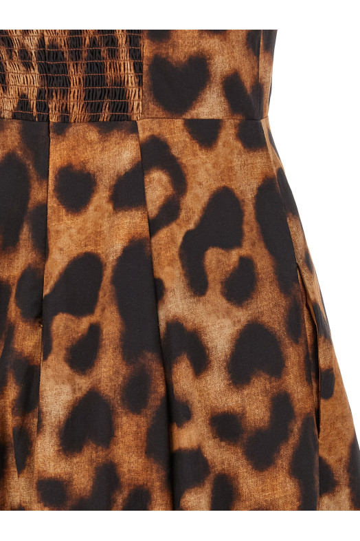 Animal print dress Brown