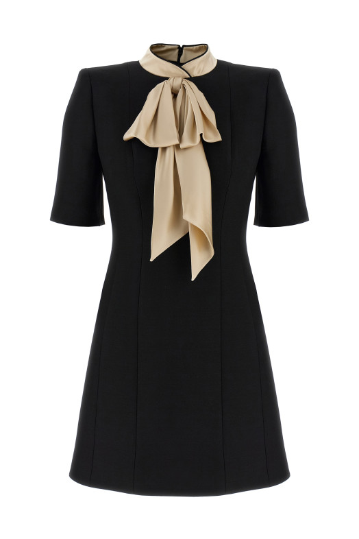 Valentino Garavani wool and silk dress Black