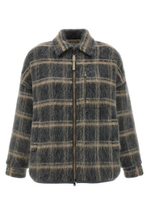 Утепленная мохеровая куртка Серая BRUNELLO CUCINELLI M2I233116CND54 Утепленная мохеровая куртка Серая BRUNELLO CUCINELLI M2I233116CND54
