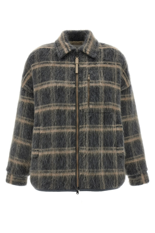 Утепленная мохеровая куртка Серая BRUNELLO CUCINELLI M2I233116CND54 Утепленная мохеровая куртка Серая BRUNELLO CUCINELLI M2I233116CND54