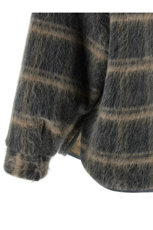 Утепленная мохеровая куртка Серая BRUNELLO CUCINELLI M2I233116CND54 Утепленная мохеровая куртка Серая BRUNELLO CUCINELLI M2I233116CND54