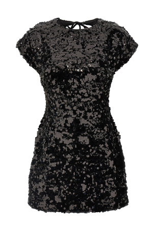 'Velvet Sequins Mini' dress Black