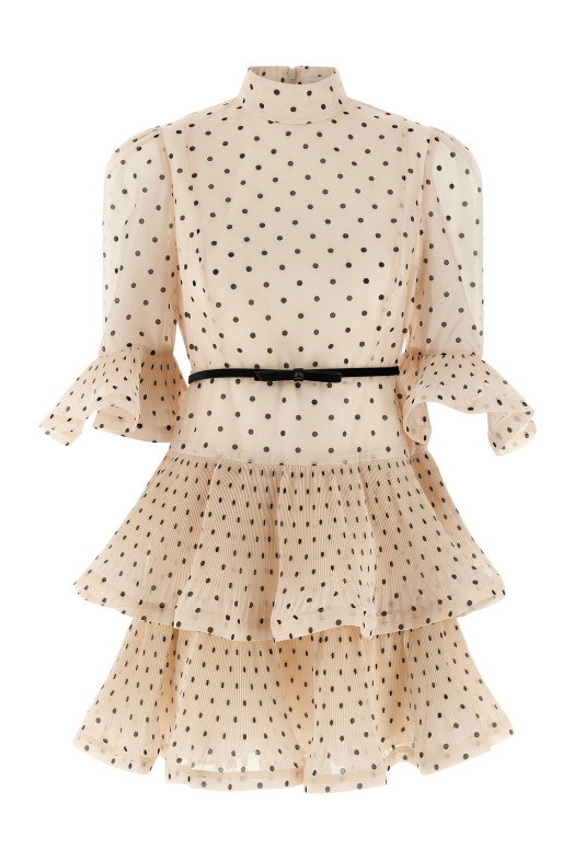 'Pleated Sleeved' dress Black-grey 'Pleated Sleeved' dress Black-grey