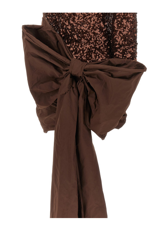 'Sequins Bow Mini' dress Brown