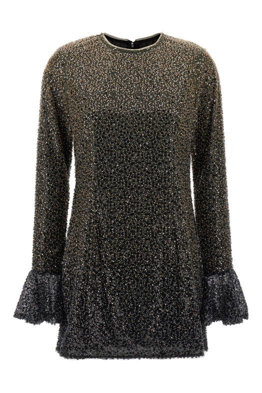 'Beaded Ls Mini' dress Brown
