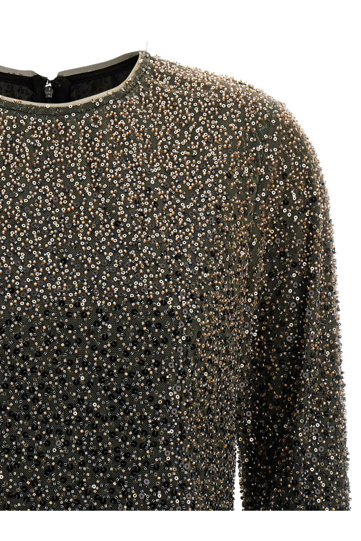 'Beaded Ls Mini' dress Brown