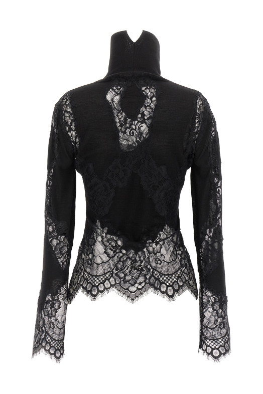 Lace insert sweater Black Lace insert sweater Black