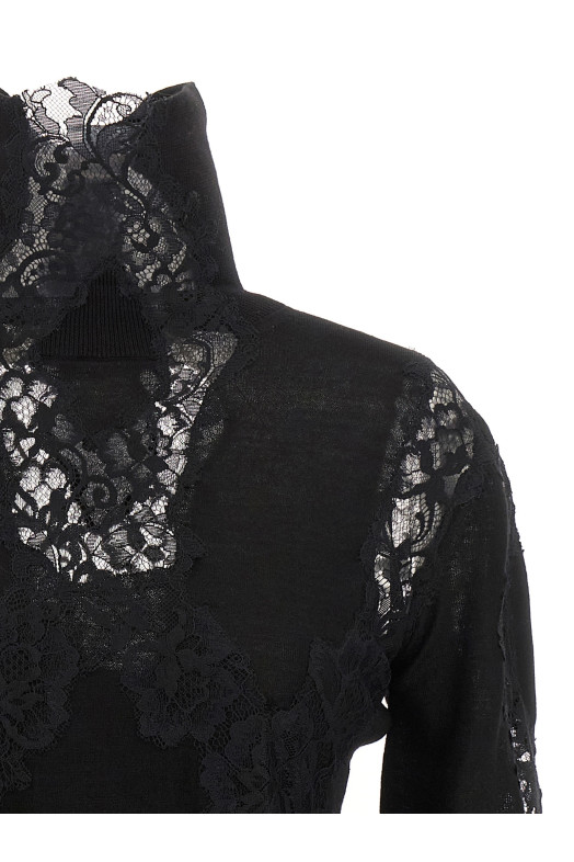 Lace insert sweater Black Lace insert sweater Black