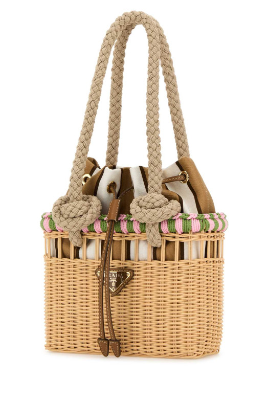 Плетена міні-сумка для покупок PRADA (1BG5582HG4)
