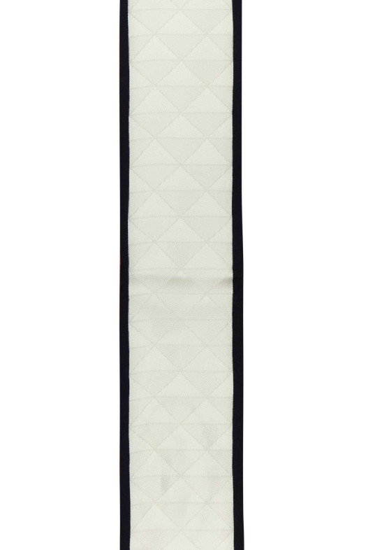 Шелковый фуляр цвета слоновой кости PRADA (1FF0082HIG)