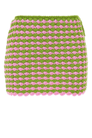 Two-tone crochet mini skirt PRADA (21526SOOO16SX)