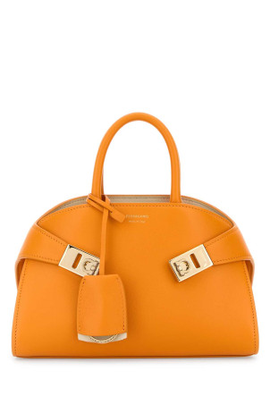 Помаранчева шкіряна міні-сумочка Hug SALVATORE FERRAGAMO (215975784586)