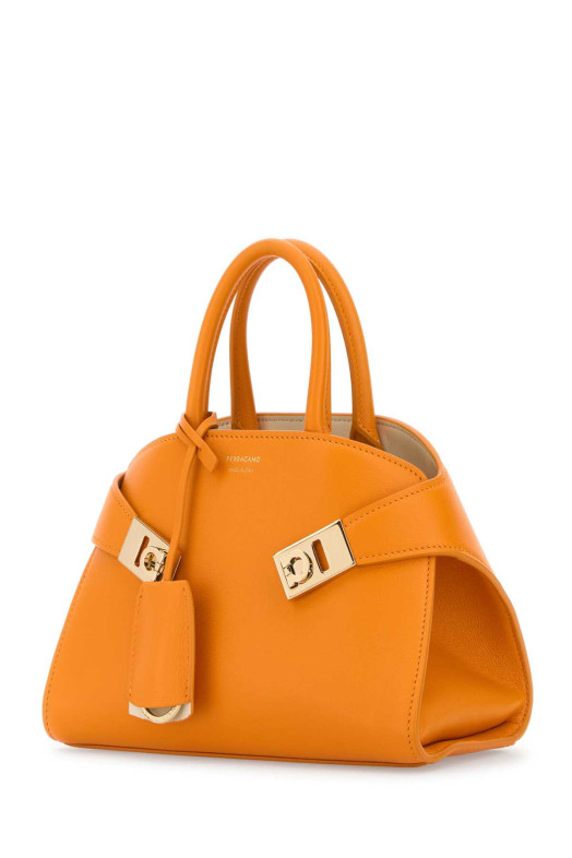 Помаранчева шкіряна міні-сумочка Hug SALVATORE FERRAGAMO (215975784586)