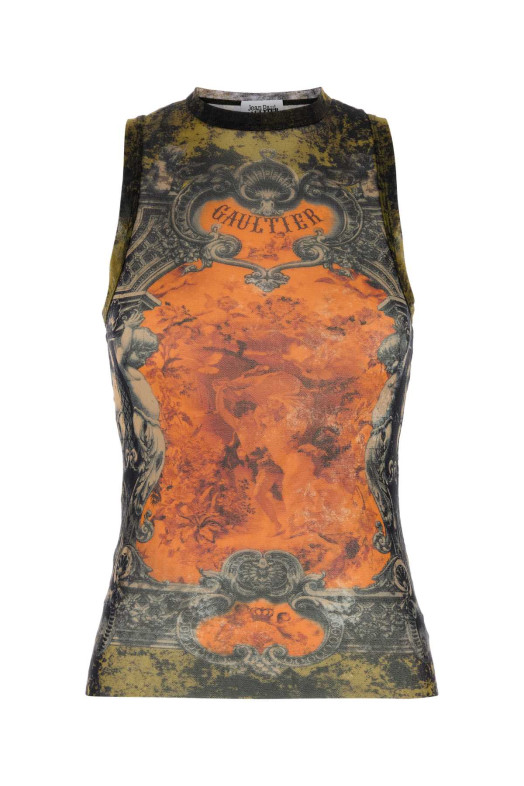 Printed tulle tank top JEAN PAUL GAULTIER (2503WTO304M006P) Printed tulle tank top JEAN PAUL GAULTIER (2503WTO304M006P)