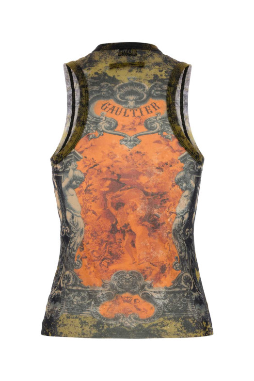 Printed tulle tank top JEAN PAUL GAULTIER (2503WTO304M006P) Printed tulle tank top JEAN PAUL GAULTIER (2503WTO304M006P)