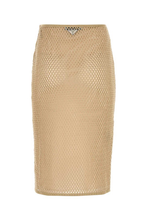 Бежевая юбка из сетки PRADA (31143SOOO16ND) Бежевая юбка из сетки PRADA (31143SOOO16ND)