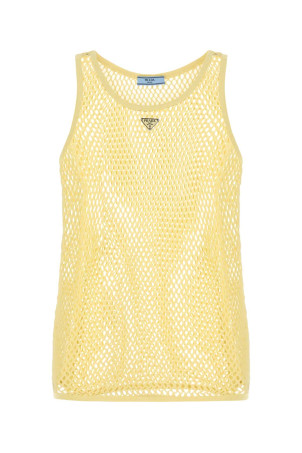 Yellow mesh tank top PRADA (39599SOOO16ND)