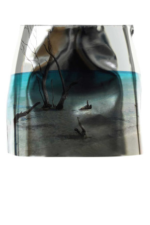 Printed leather mini skirt PRADA (51912SOOO1684)