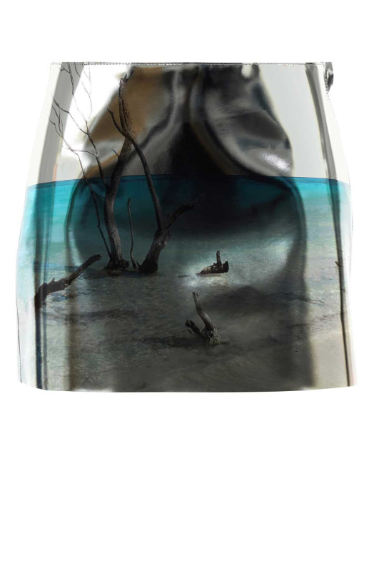 Printed leather mini skirt PRADA (51912SOOO1684)
