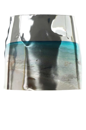 Printed leather mini skirt PRADA (51912SOOO1684)