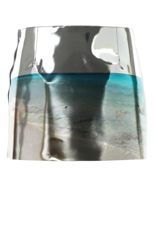 Printed leather mini skirt PRADA (51912SOOO1684)