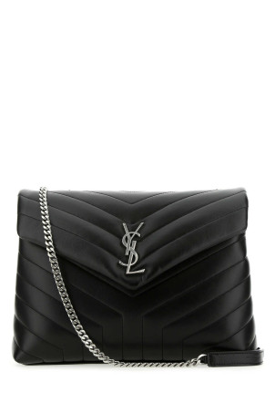 Black leather medium LouLou shoulder bag Black SAINT LAURENT (574946DV726)