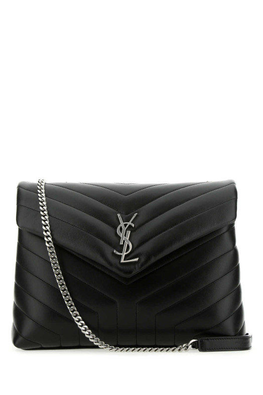 Black leather medium LouLou shoulder bag Black SAINT LAURENT (574946DV726)