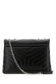 Black leather medium LouLou shoulder bag Black SAINT LAURENT (574946DV726)