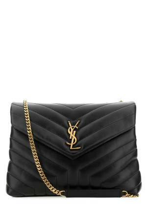 Black leather medium Loulou shoulder bag Black SAINT LAURENT (574946DV727)